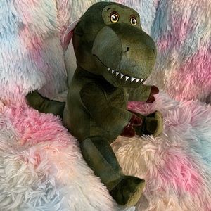 Green Dinosaur 9.5”x11” Stuffed Animal * Handsome & Personable Smile with Teeth